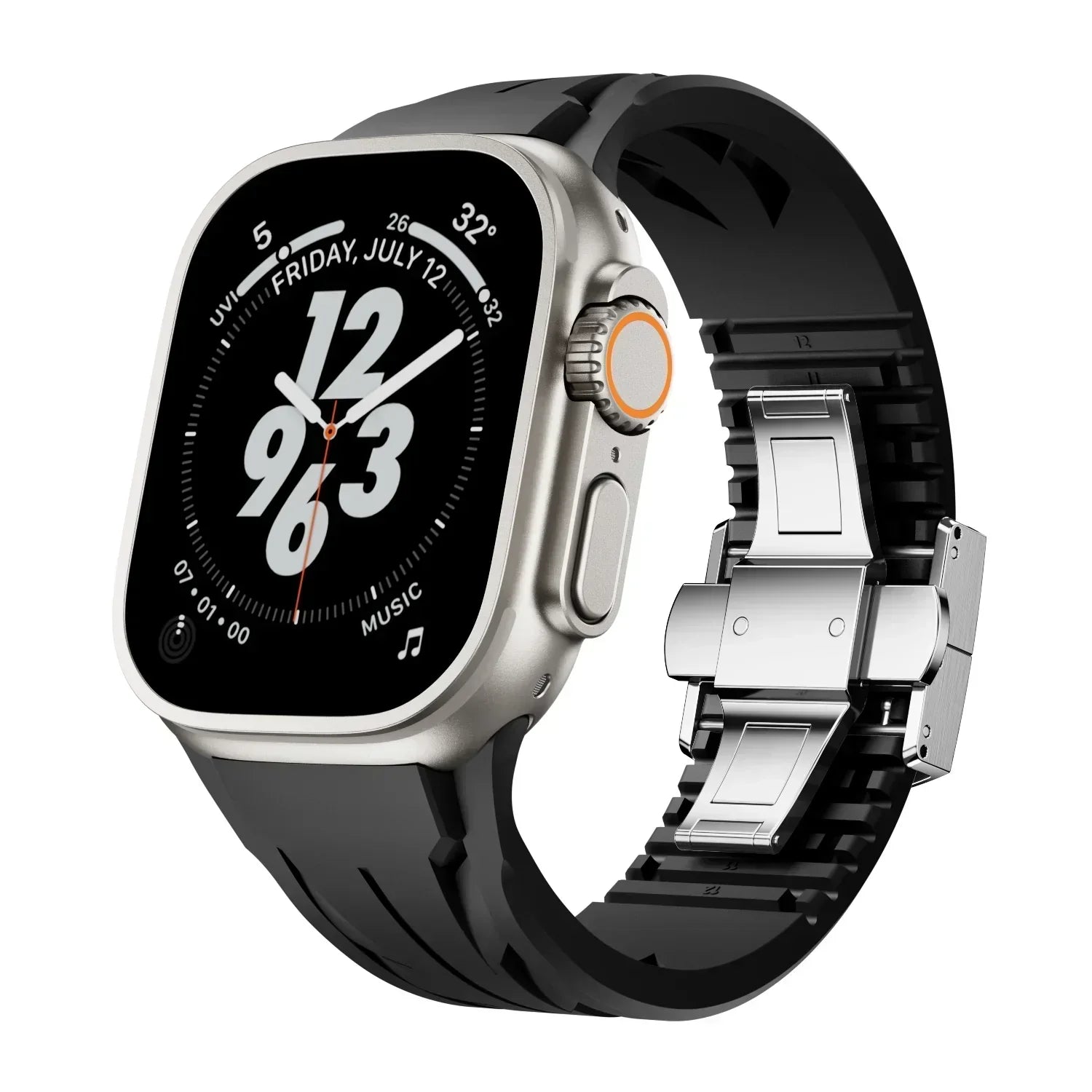 Pulseira de Borracha Liora FKM com Fivela Borboleta para Apple Watch