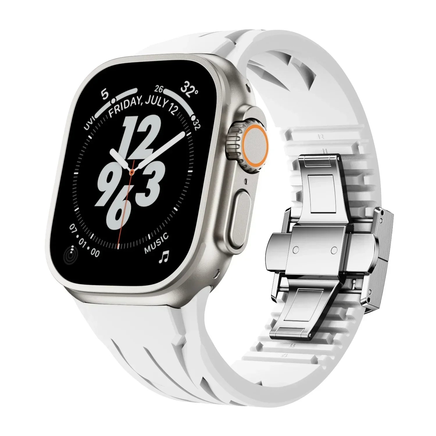 Pulseira de Borracha Liora FKM com Fivela Borboleta para Apple Watch