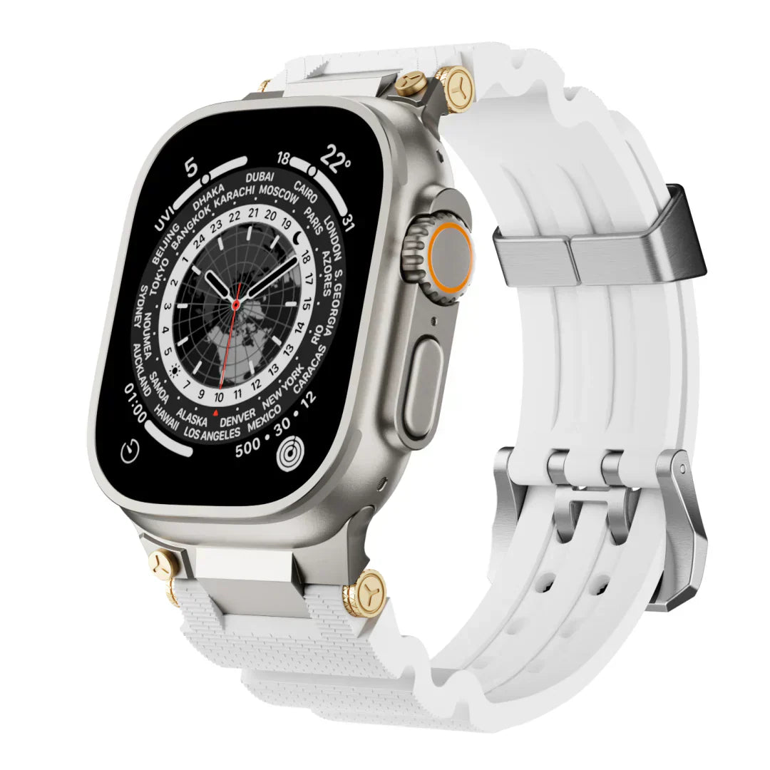ArloGear Silicone Band With Mechanical-Style Design For Apple Watch