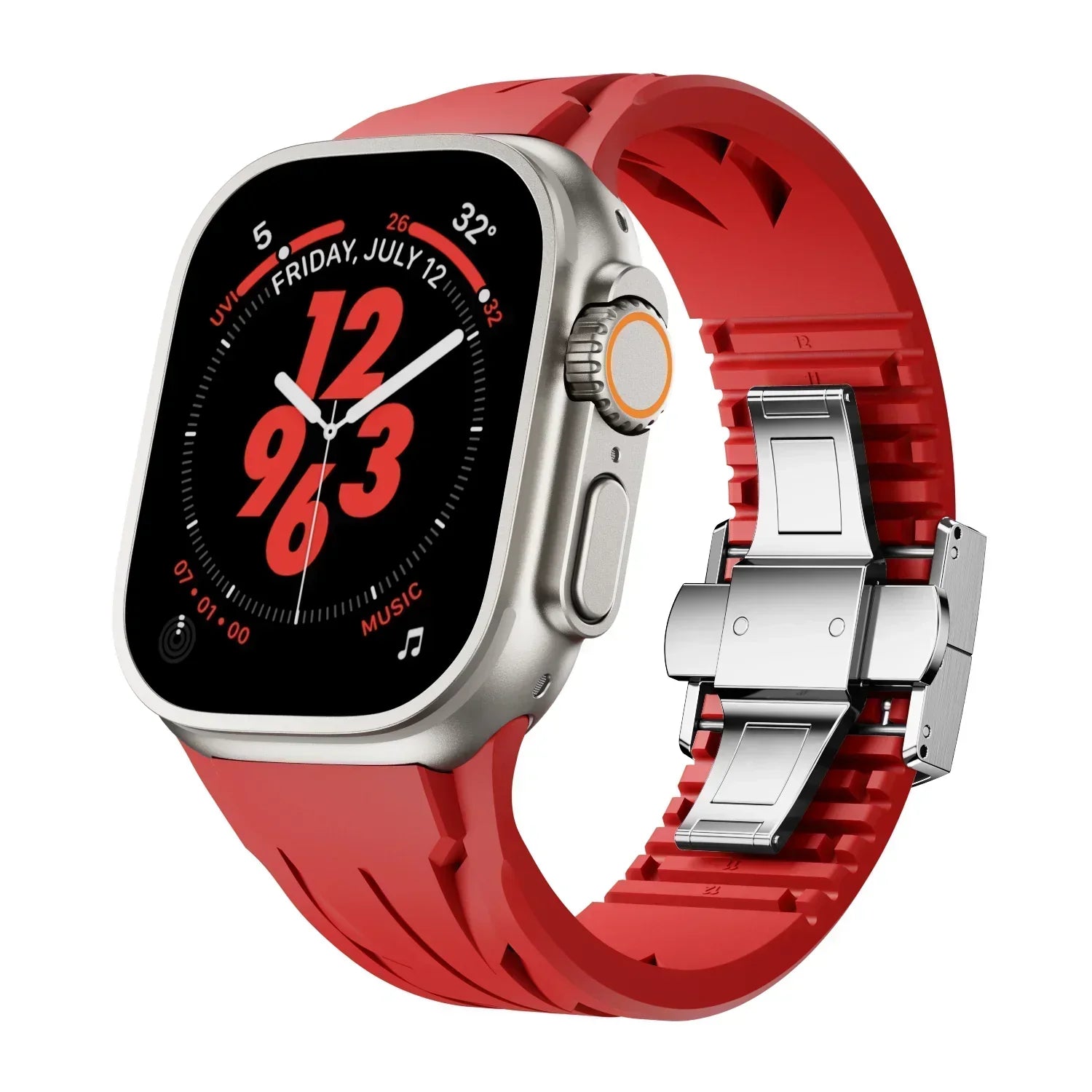 Pulseira de Borracha Liora FKM com Fivela Borboleta para Apple Watch