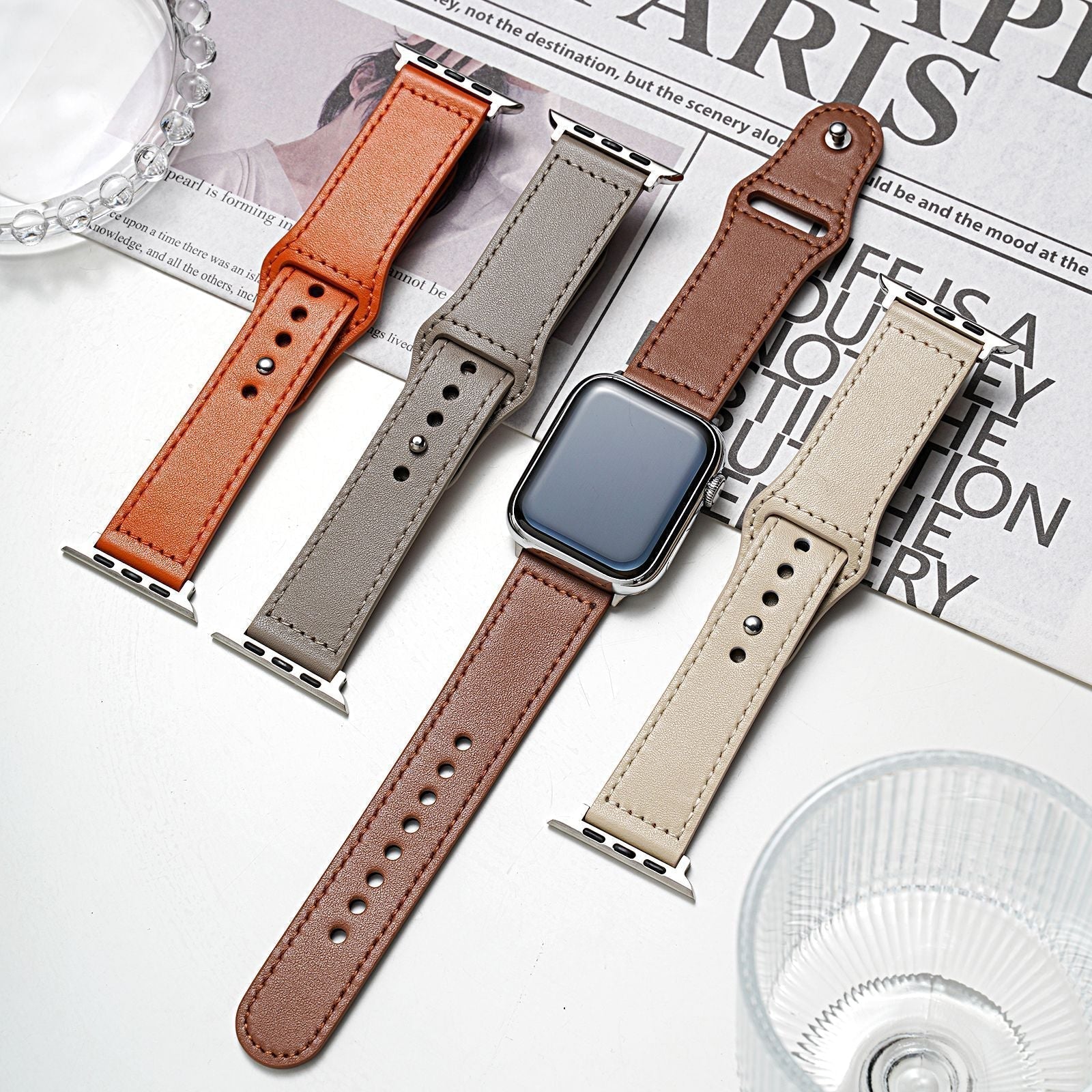 Cinturino in pelle Rivon a loop per Apple Watch Compatibilità