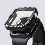 Apple Watch-etui med hærdet glas og rhinsten-detaljer