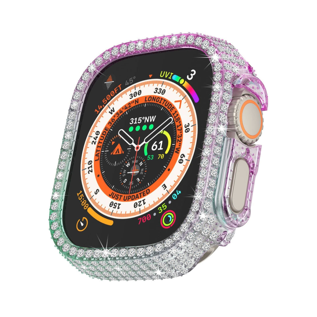 LuxeGuard Diamantbesetztes Vollschutz-Case für Apple Watch mit Displayschutzfolie