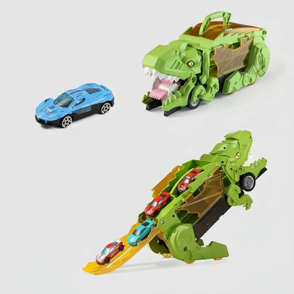 Conjunto de Brinquedos de Dinossauros com Carros e Pistas de Corrida