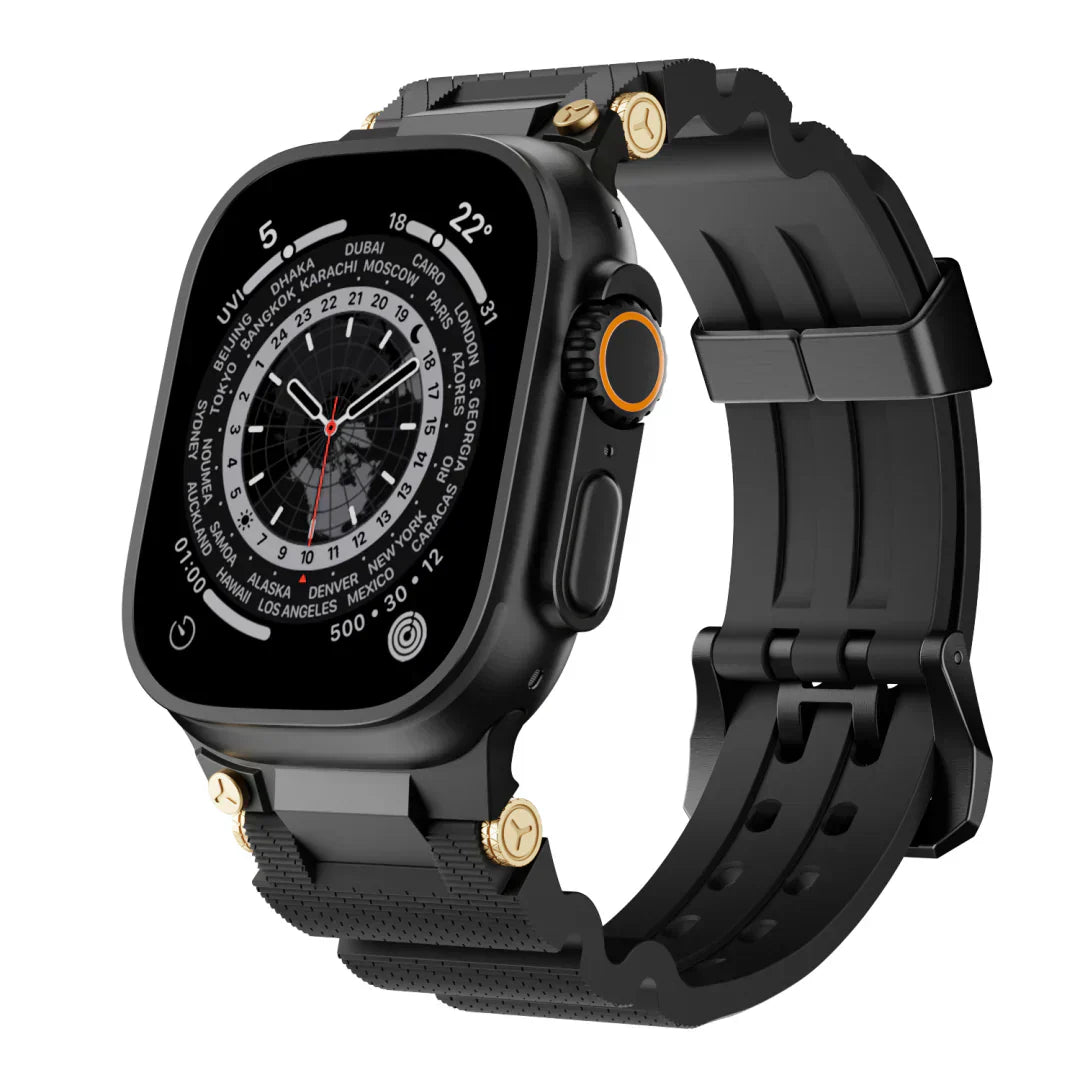 ArloGear Silicone Band With Mechanical-Style Design For Apple Watch