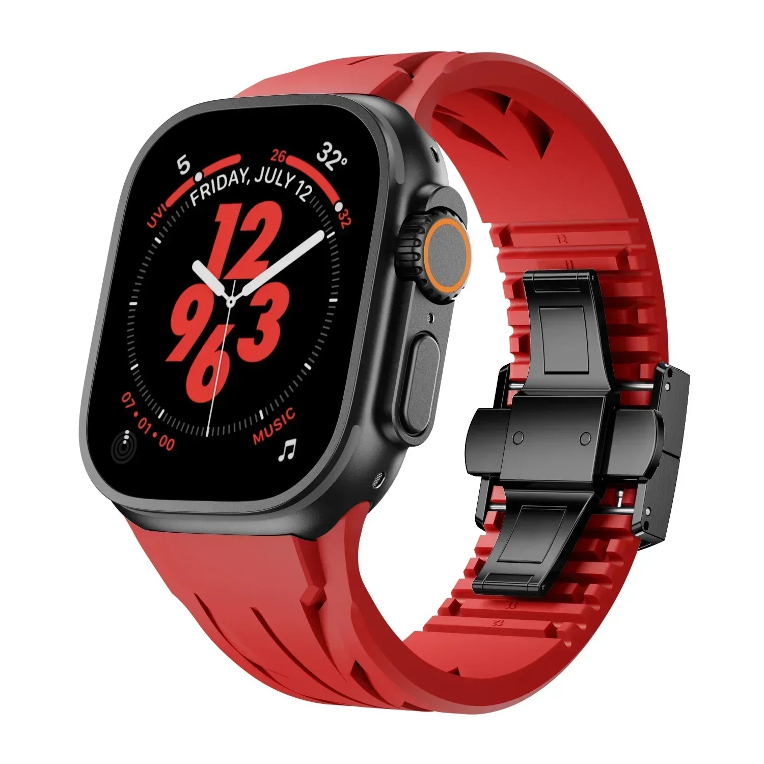 Pulseira de Borracha Liora FKM com Fivela Borboleta para Apple Watch