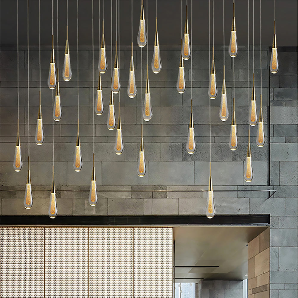 Lampada da soffitto Luneo DrizzleDrop con gocce LED morbide