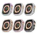LuxeGuard Diamantbesetztes Vollschutz-Case für Apple Watch mit Displayschutzfolie