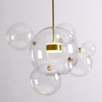 Candeeiro de Teto Pendente em Vidro Estilo Nórdico com Esferas Foscas ou Transparentes