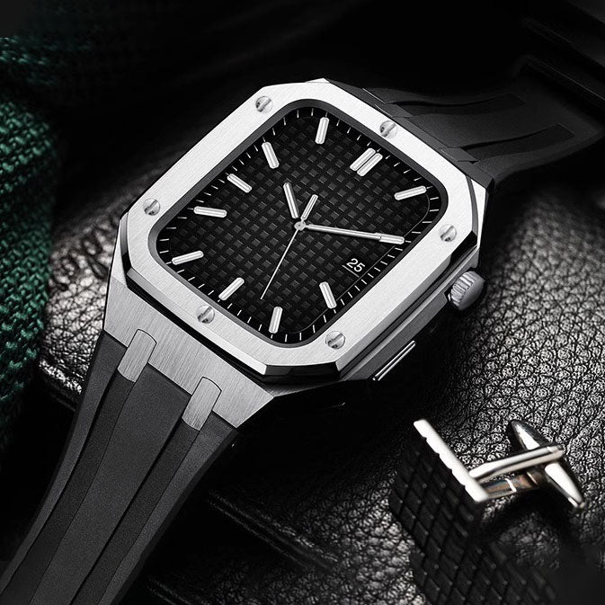 Velori Apple Watch Upgrade Kit Featuring Silicone Band And Steel Case