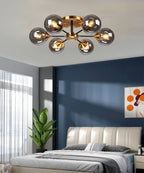 Jade Sphere Glass Globe Ceiling Light for Modern Living Rooms