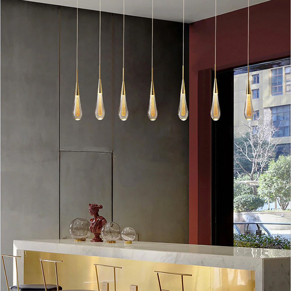 Lampada da soffitto Luneo DrizzleDrop con gocce LED morbide