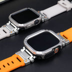 RavenTac 2'si 1 Arada TPU PC Kılıflı Fluoro Kauçuk Bant Apple Watch İçin