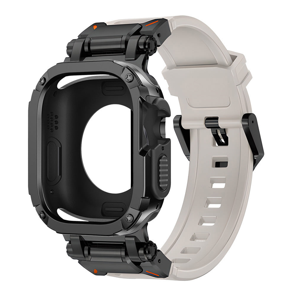 RavenTac Fluoro Rubber Band With 2-In-1 TPU PC Case For Apple Watch