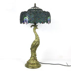 Aurena Tiffany-stil bordlampe med kuppelskjerm i flerfarget glass