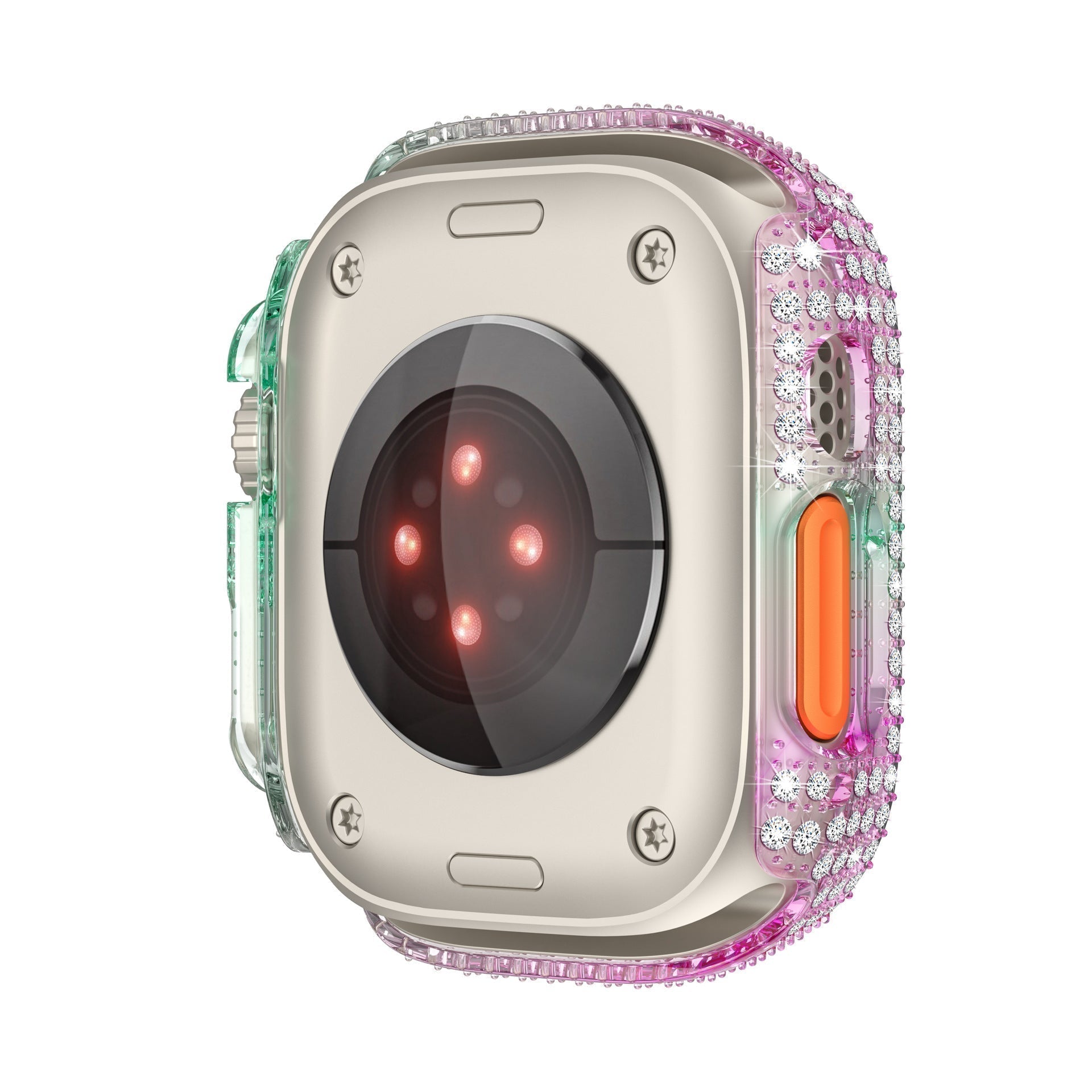 LuxeGuard Diamond Studded Full Coverage Apple Watch Case With Screen Protector
