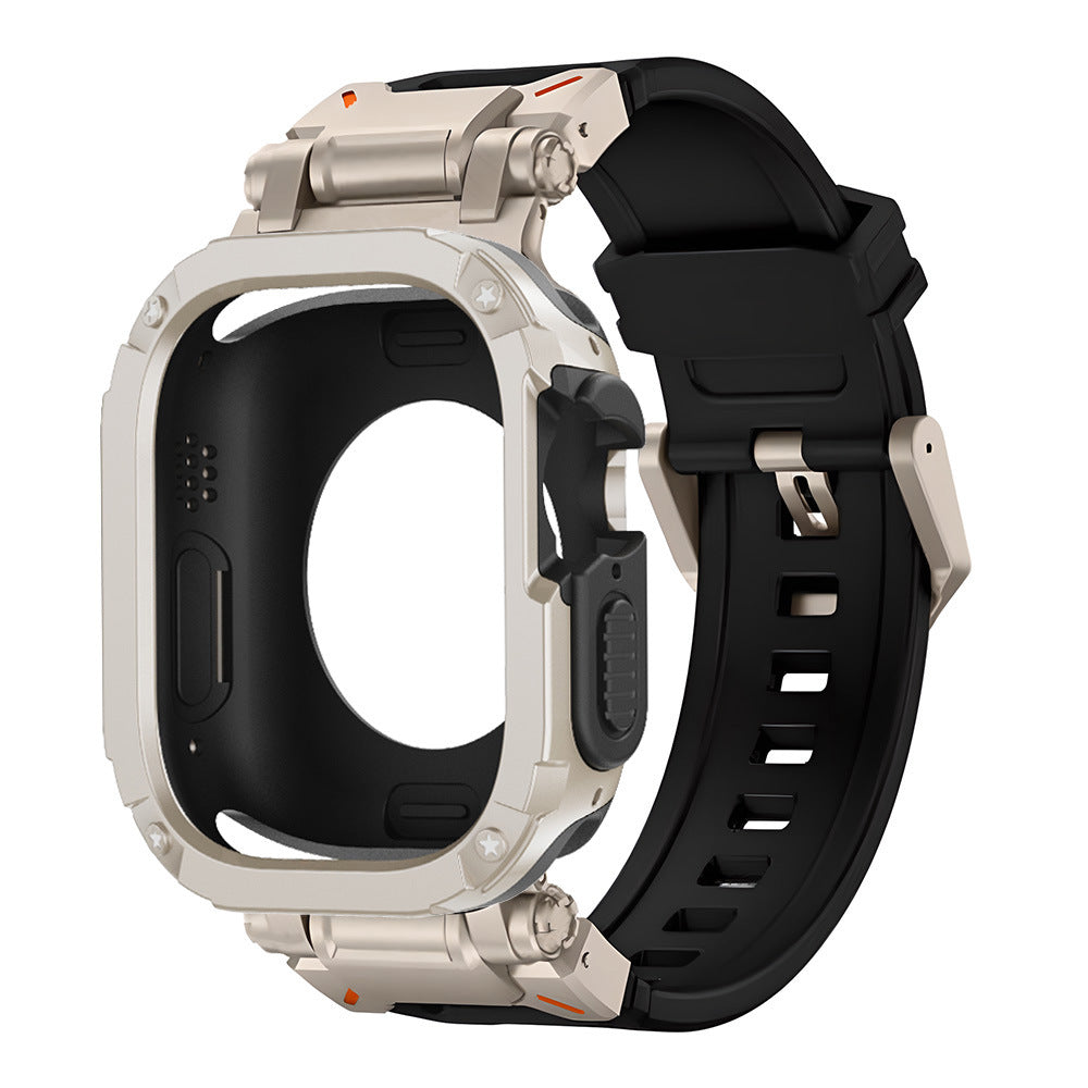 RavenTac Fluoro Rubber Band With 2-In-1 TPU PC Case For Apple Watch