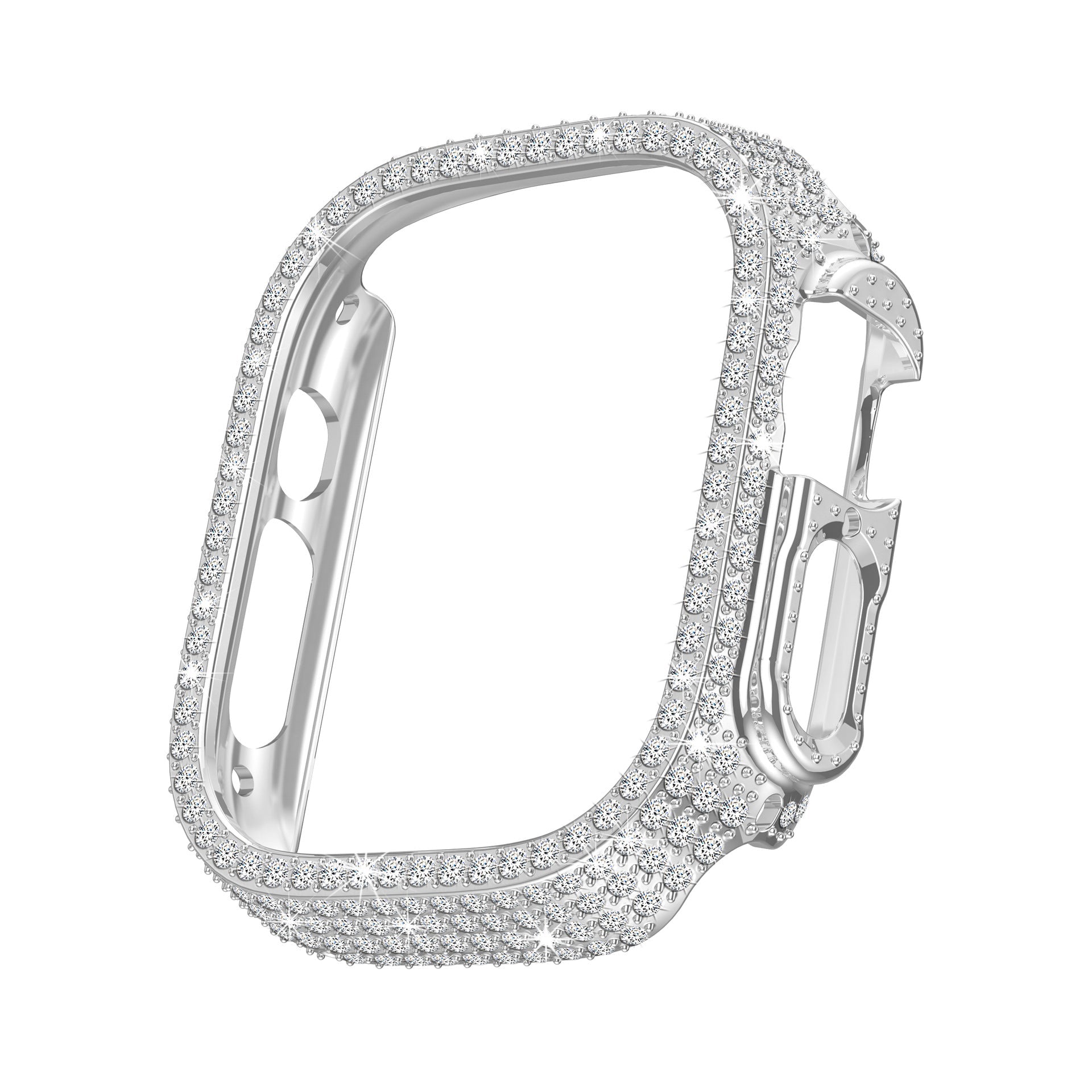 LuxeGuard Diamond Studded Full Coverage Apple Watch Case With Screen Protector