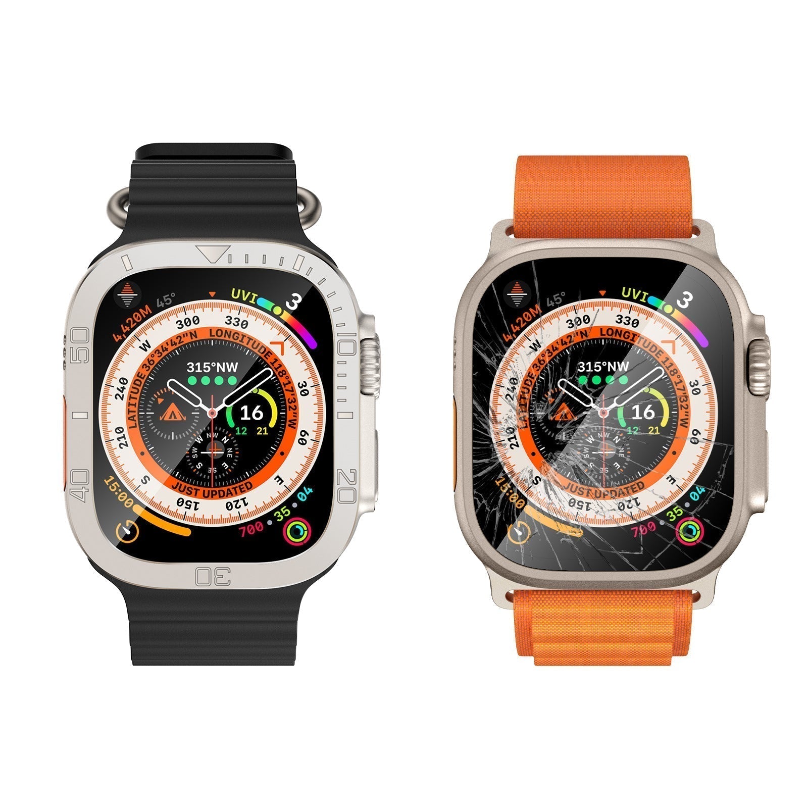 Vellon Vollflächiger gehärteter Glas-Schutz für Apple Watch Ultra 2 und Ultra