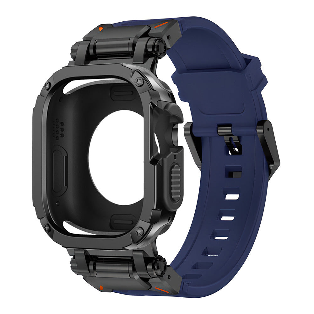 RavenTac Fluoro Rubber Band With 2-In-1 TPU PC Case For Apple Watch