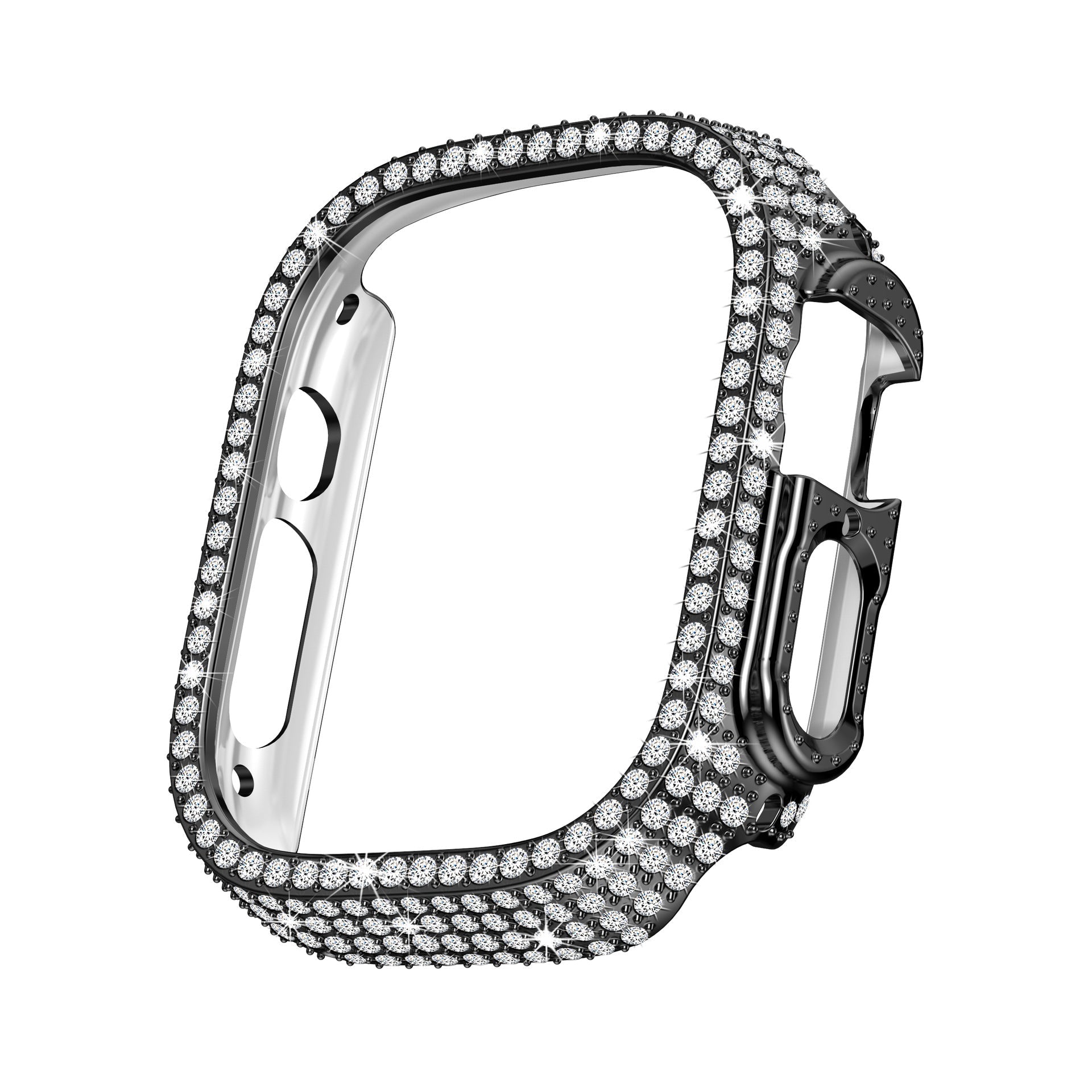 LuxeGuard Diamond Studded Full Coverage Apple Watch Case With Screen Protector