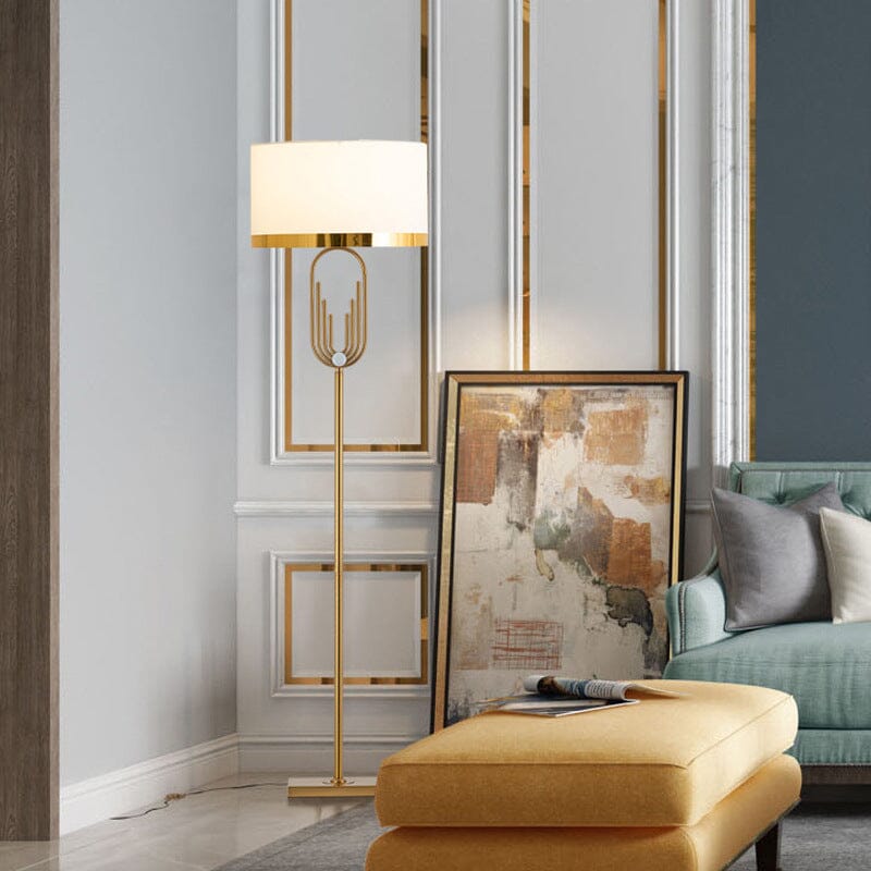 Lampada da terra in stile Art Deco con finitura oro Aurelia per interni eleganti