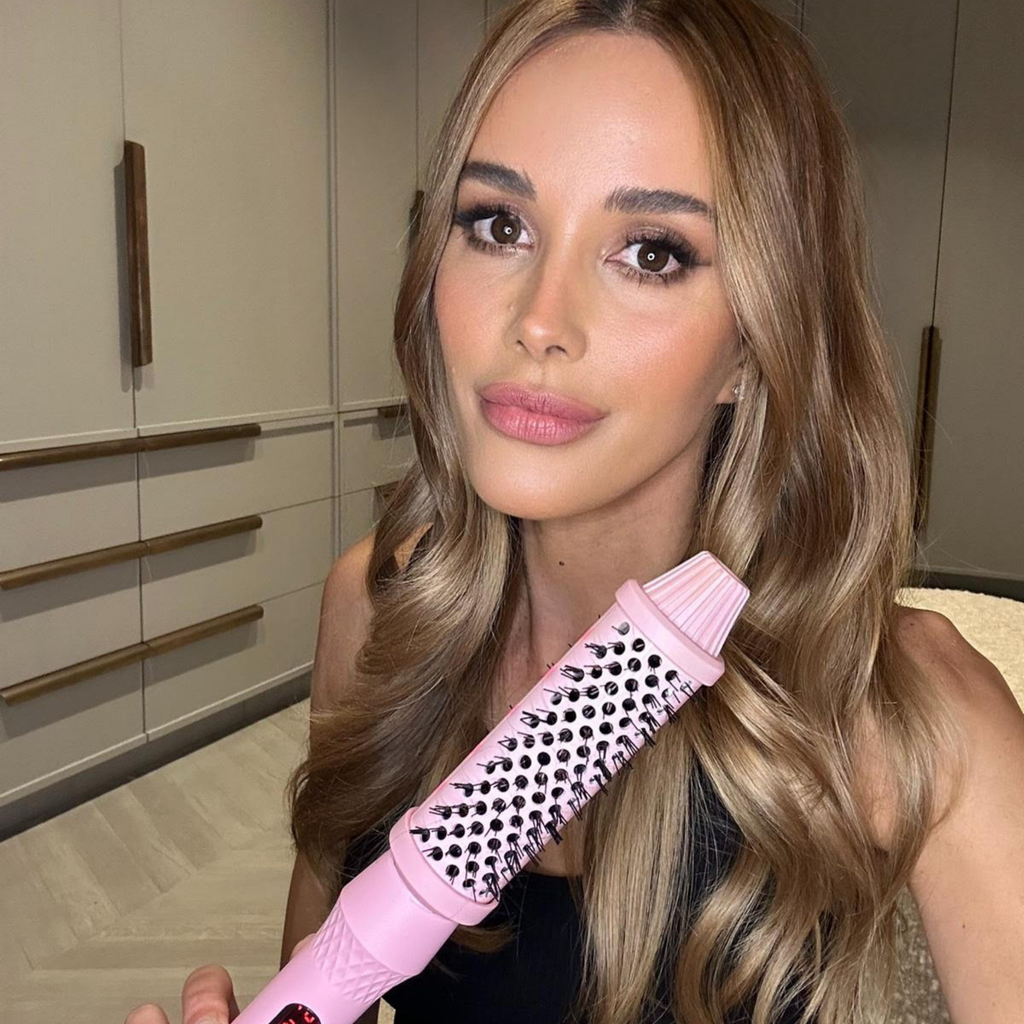 Brosse ronde céramique infrarouge avec écran LCD pour boucles brillantes et volumineuses