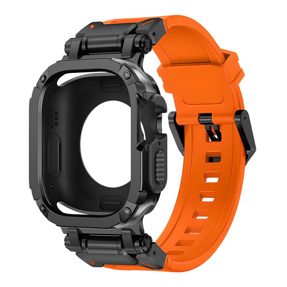RavenTac 2'si 1 Arada TPU PC Kılıflı Fluoro Kauçuk Bant Apple Watch İçin