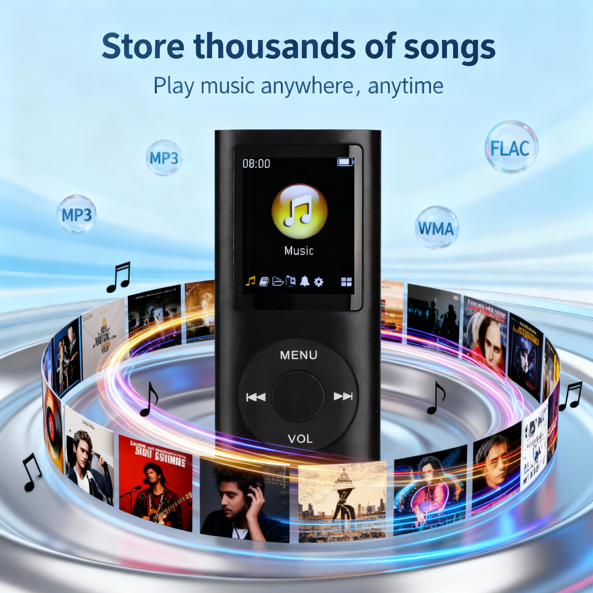 复古音乐播放器 – 经典设计紧凑型64GB MP3播放器