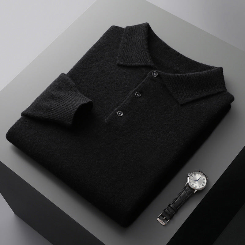 NordicLuxe Cashmere Merino Wool Polo Shirt, Stockholm Style