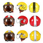 Casco LyraJet Vintage Rider con Visiera Bubble per Motociclisti