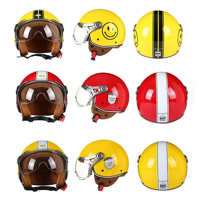 Casco Retro NovaStride con Visiera a Bolle e ABS Leggero