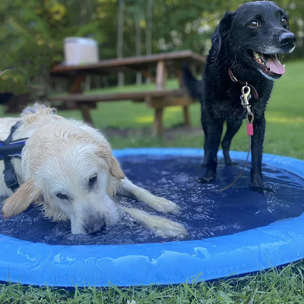 水しぶき付きインフレータブル犬用スプラッシュパッドで、この夏犬を涼しく保つ