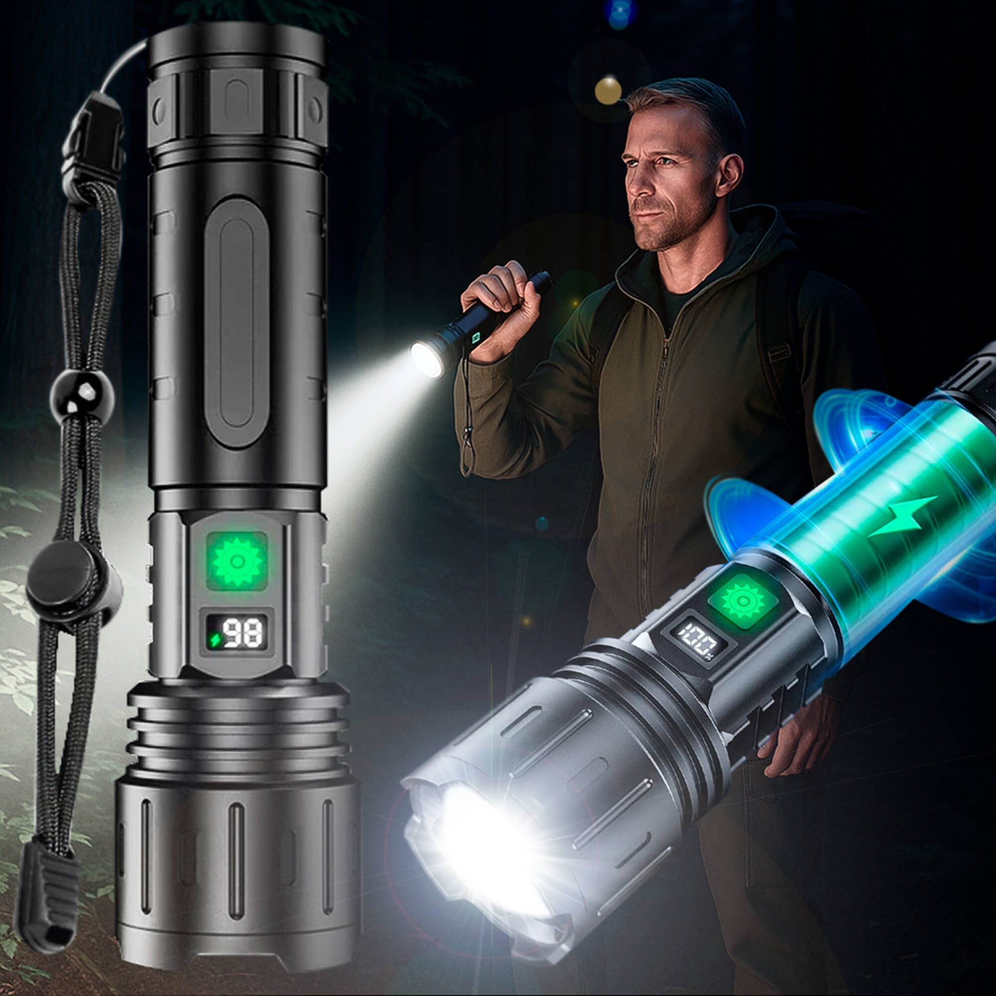 Pro Series 100000 Lumen Ficklampa Extremt Ljus Edition