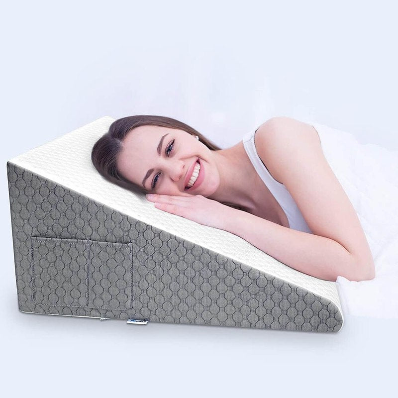 OrthoRise Wedge Pillow With Memory Foam For Upright Comfort