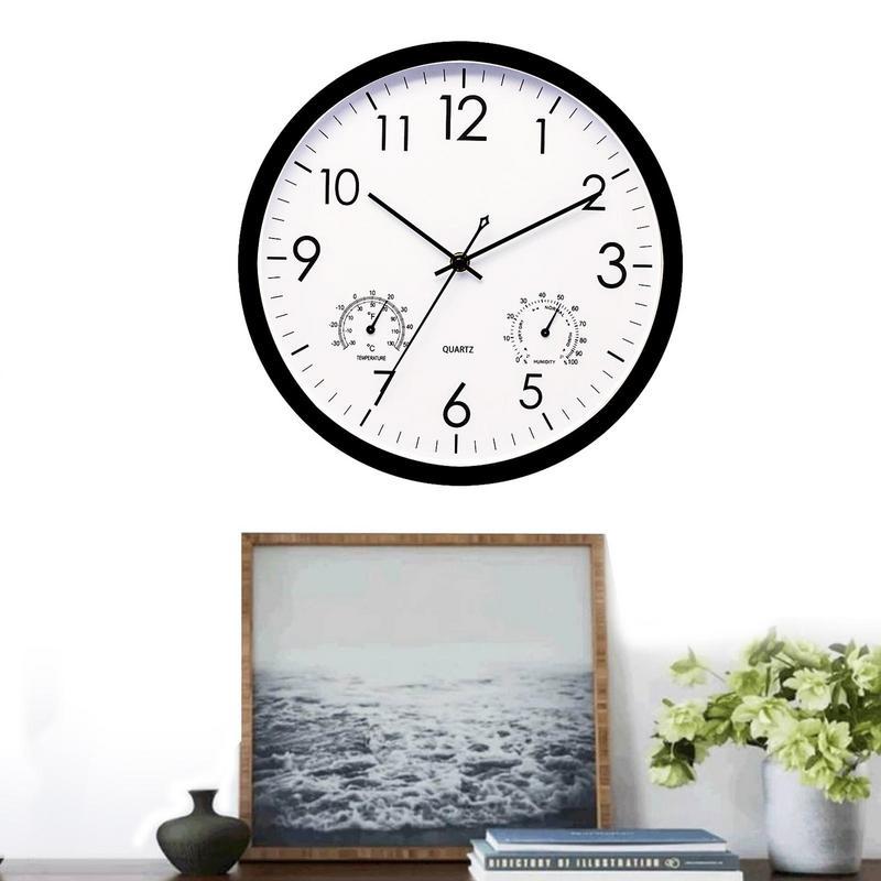 Rugged Retro Outdoor Clock With Temperature And Humidity Display