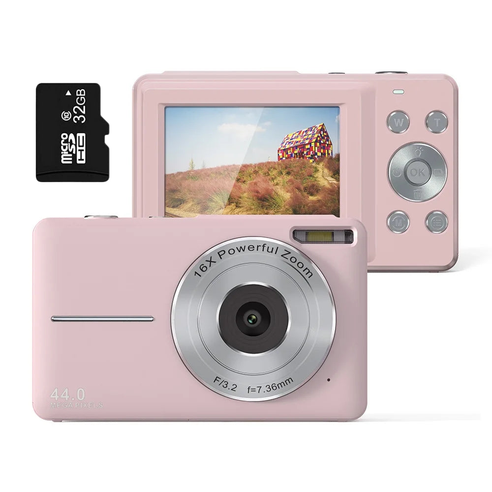 Fotocamera compatta Pro per vlogging 44MP 1080P con zoom 16x ricaricabile