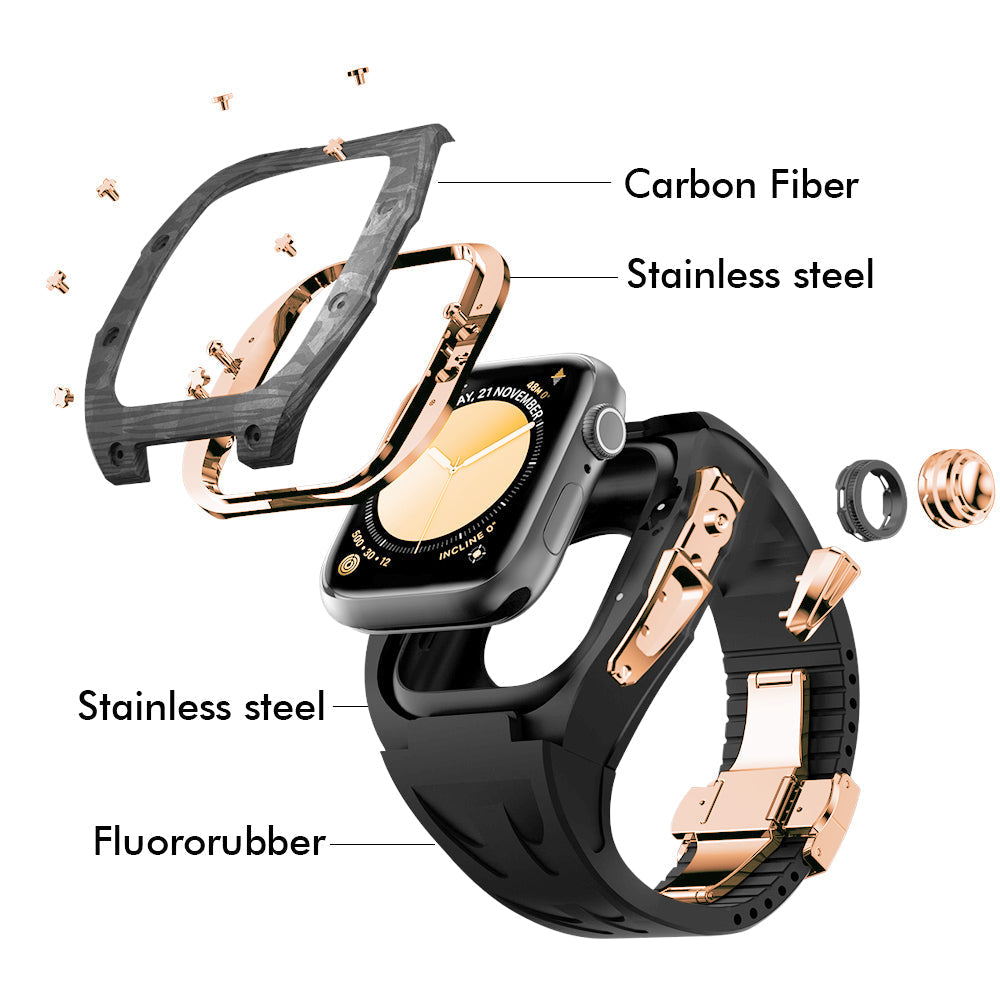 NovaCarb S10 Carbon Fiber And Titanium Apple Watch Retrofit Kit
