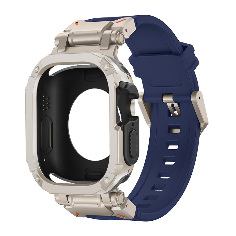 RavenTac Fluoro Rubber Band With 2-In-1 TPU PC Case For Apple Watch