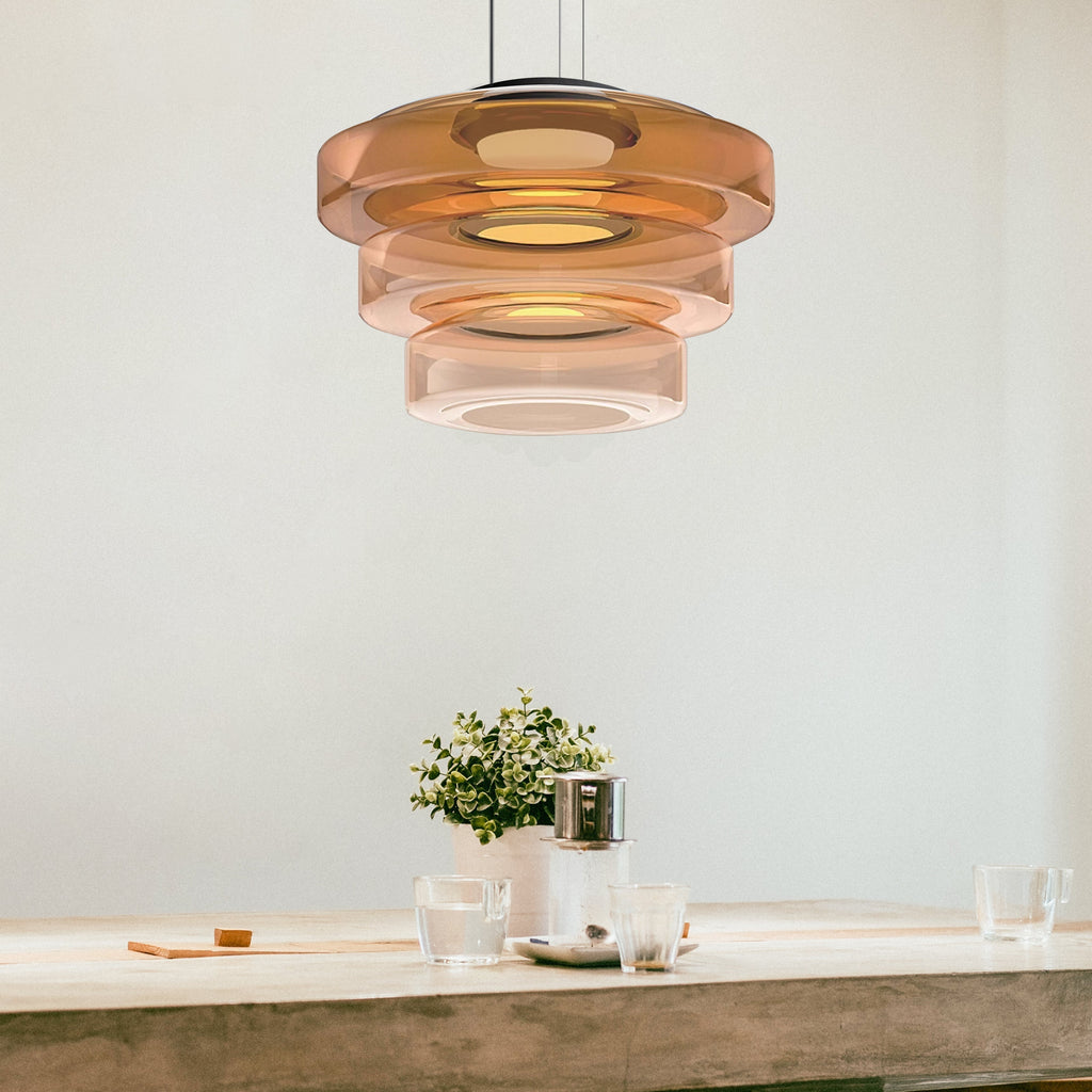 Asteron Pendant Light With Glass Ceiling Lamp In Bauhaus Style