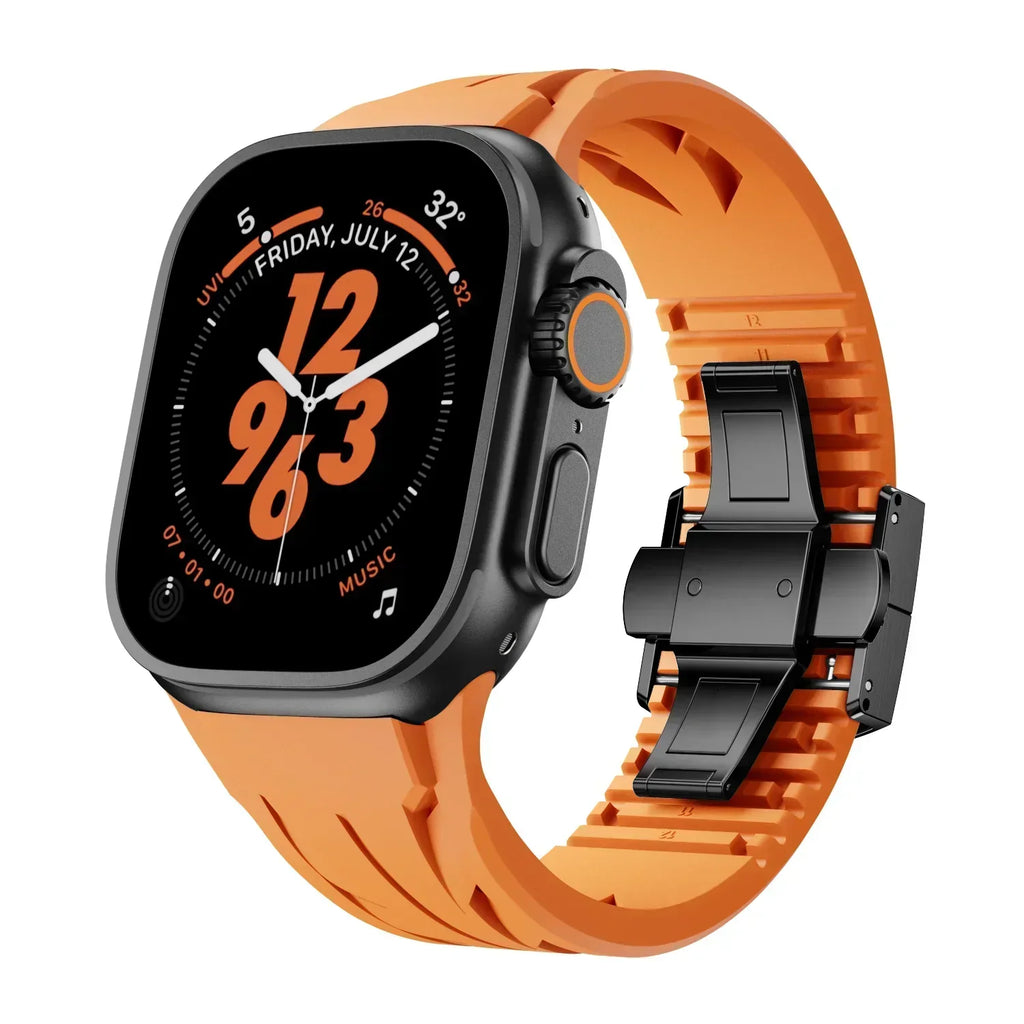 Pulseira de Borracha Liora FKM com Fivela Borboleta para Apple Watch