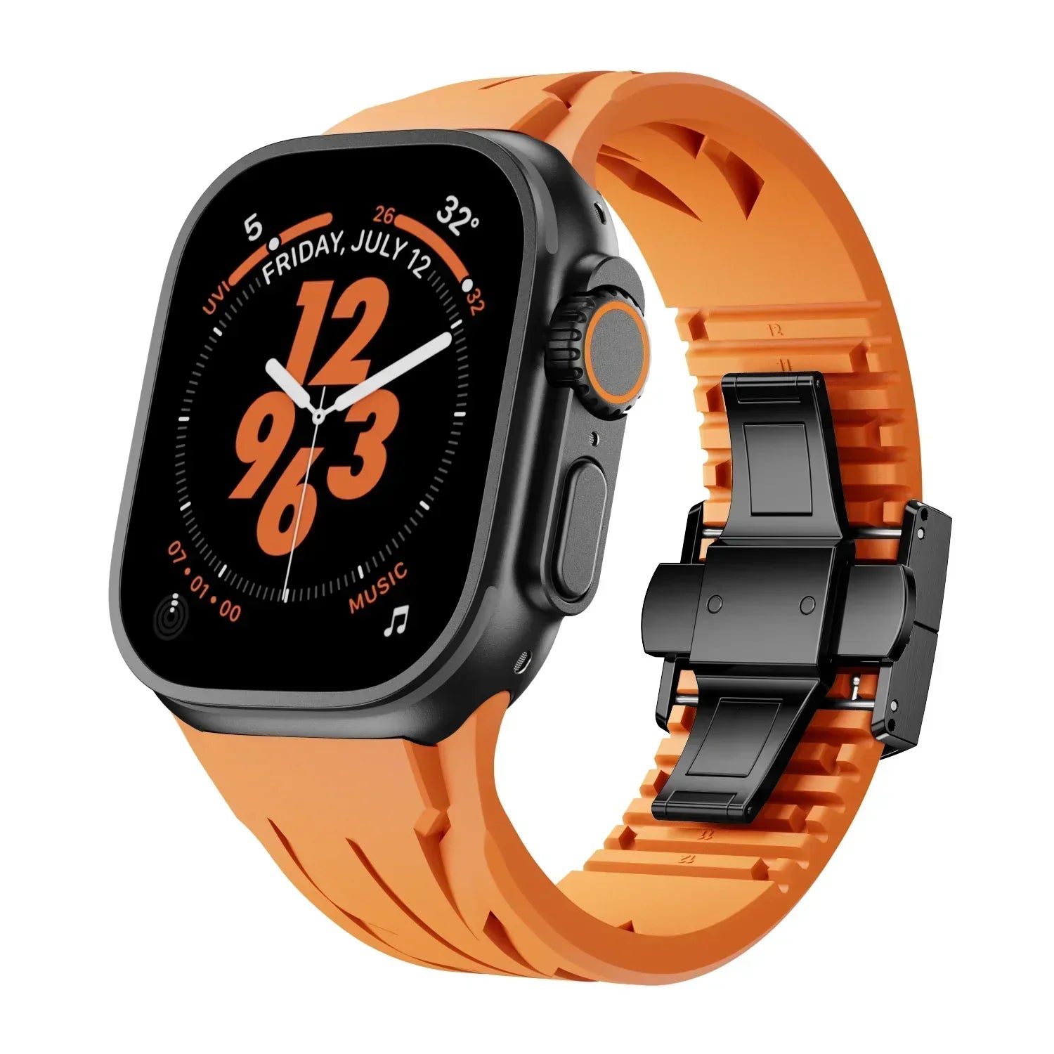 Pulseira de Borracha Liora FKM com Fivela Borboleta para Apple Watch