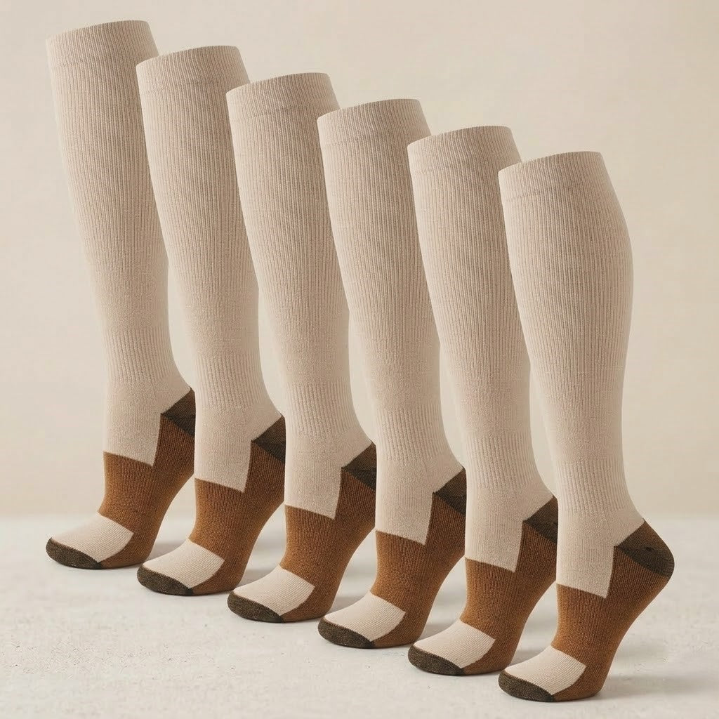 Chaussettes de compression pour voyage et confort quotidien, lot de 6