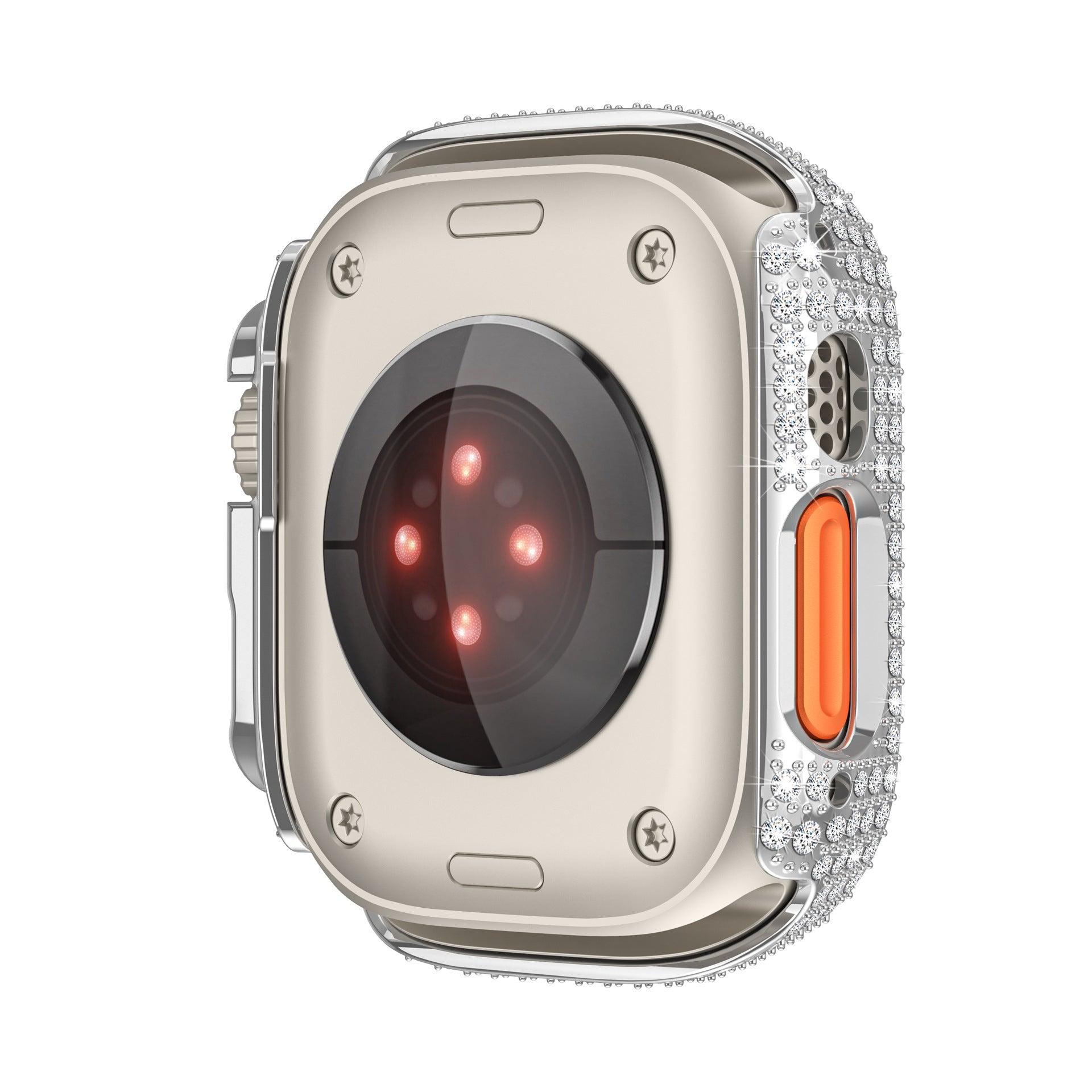 LuxeGuard Diamond Studded Full Coverage Apple Watch Case With Screen Protector