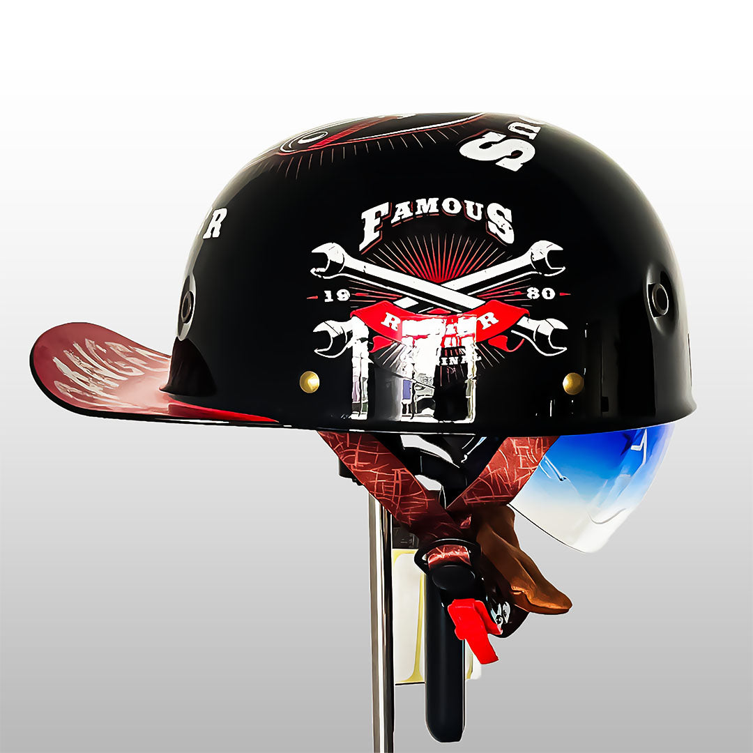 Moto Baseball Cap Style Helmet DOT And ECE Certification