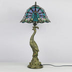 Aurena Tiffany-stil bordlampe med kuppelskjerm i flerfarget glass