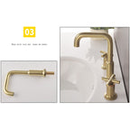 Three-Hole Waterfall Faucet With Brushed Gold Finish For Widespread Bathroom Sink