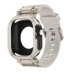 RavenTac 2'si 1 Arada TPU PC Kılıflı Fluoro Kauçuk Bant Apple Watch İçin