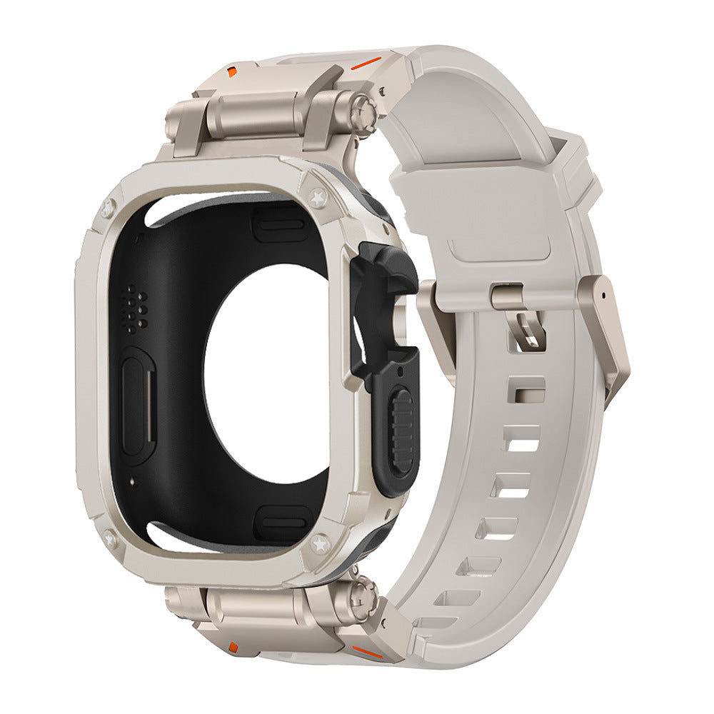 RavenTac Fluoro Rubber Band With 2-In-1 TPU PC Case For Apple Watch