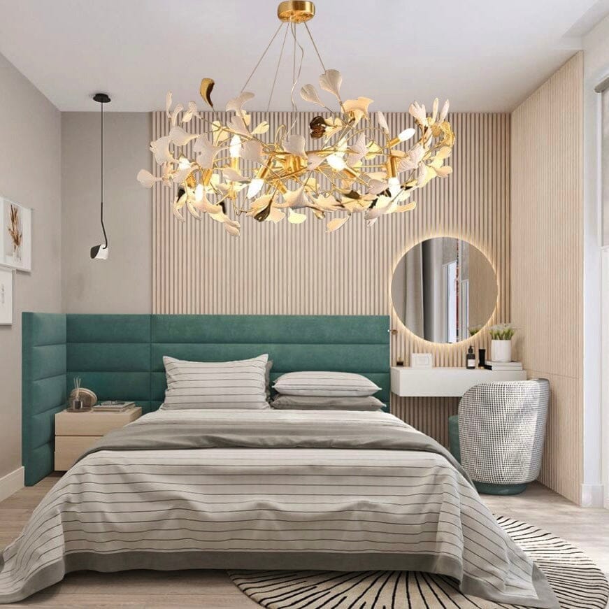 Lunsera Ceramic Petal Chandelier With Frosted Glass Shade